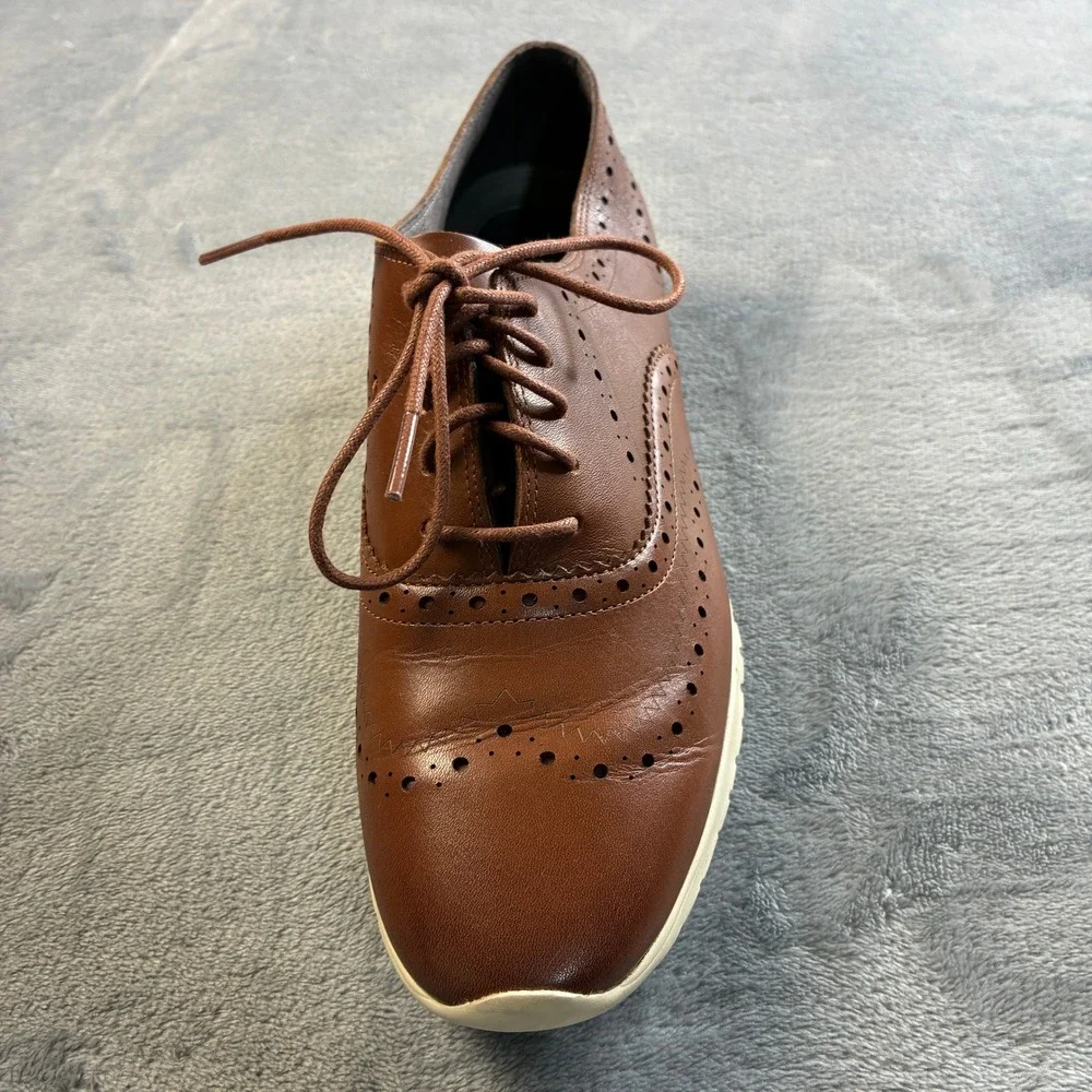 Cole Haan‎ Zerogrand Wingtip Oxford British Tan Leather Shoes W14476 Womens 9B